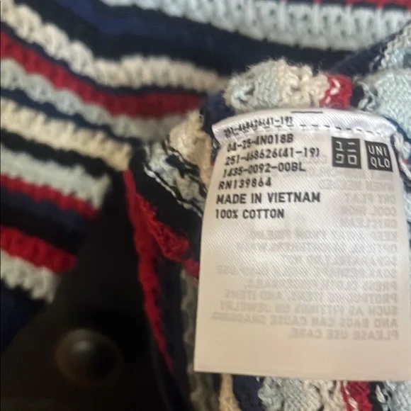 Uniqlo Red and White Crewneck Top with Nautical Stripes - Picture 5 of 5
